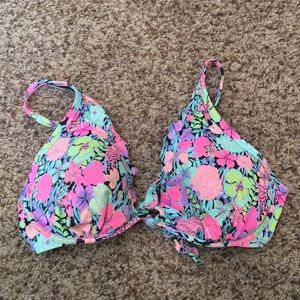 Victoria secret PINK swim top flower pattern 34DD